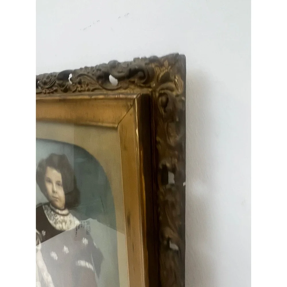 Antique Gold Gesso Picture Frame Enhanced Portrait HOLDS 16x20 Vintage Victorian